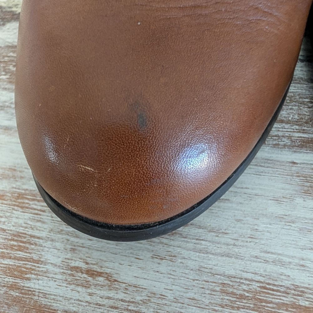 Aldo "Lampley" Two-Tone Congac/Brown Leather Ankle Booties, Size 8 - Picture 9 of 9